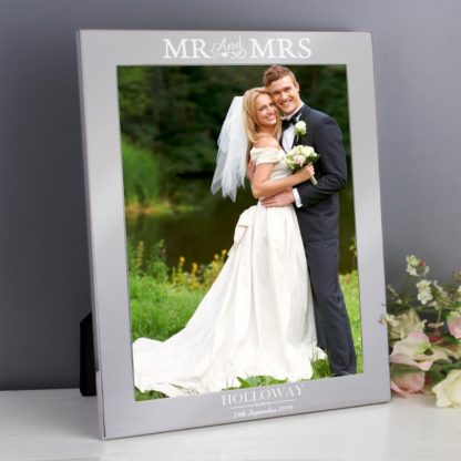 Personalised Silver Mr & Mrs 8x10 Photo Frame