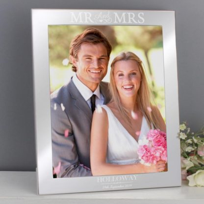 Personalised Silver Mr & Mrs 8x10 Photo Frame