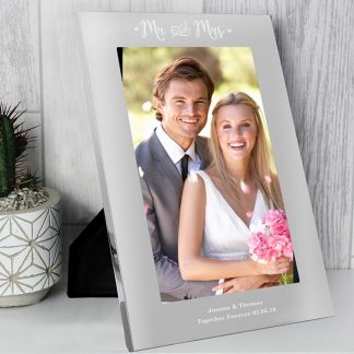 Personalised Mr & Mrs Silver 5x7 Photo Frame