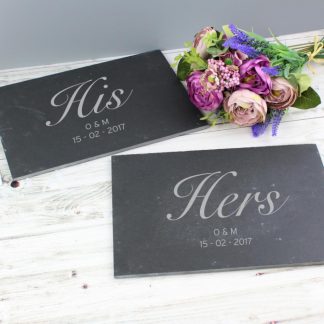 Personalised His and Hers Slate Placemat Set