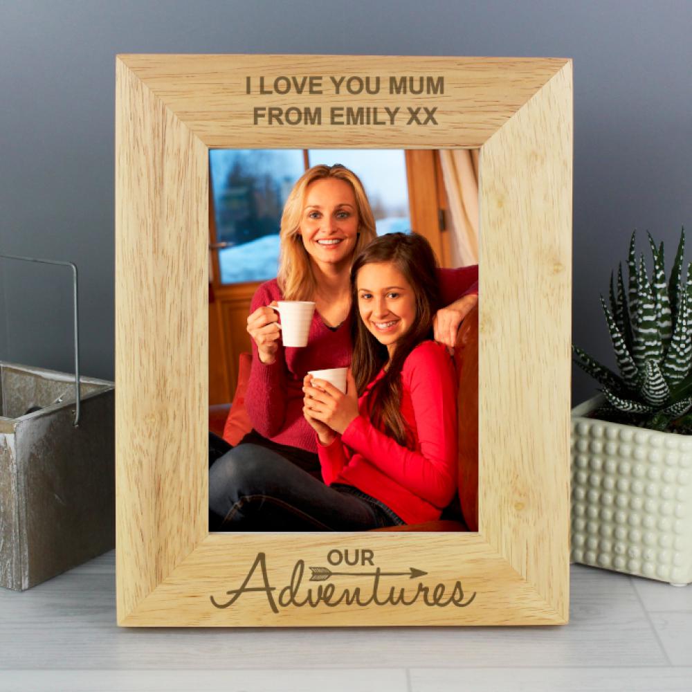 Personalised Our Adventures 7x5 Wooden Photo Frame Just The Right Gift
