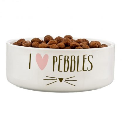 Personalised Cat Features 14cm Ceramic White Pet Bowl