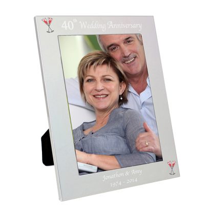 Personalised Silver 7x5 40th Wedding Anniversary Photo Frame