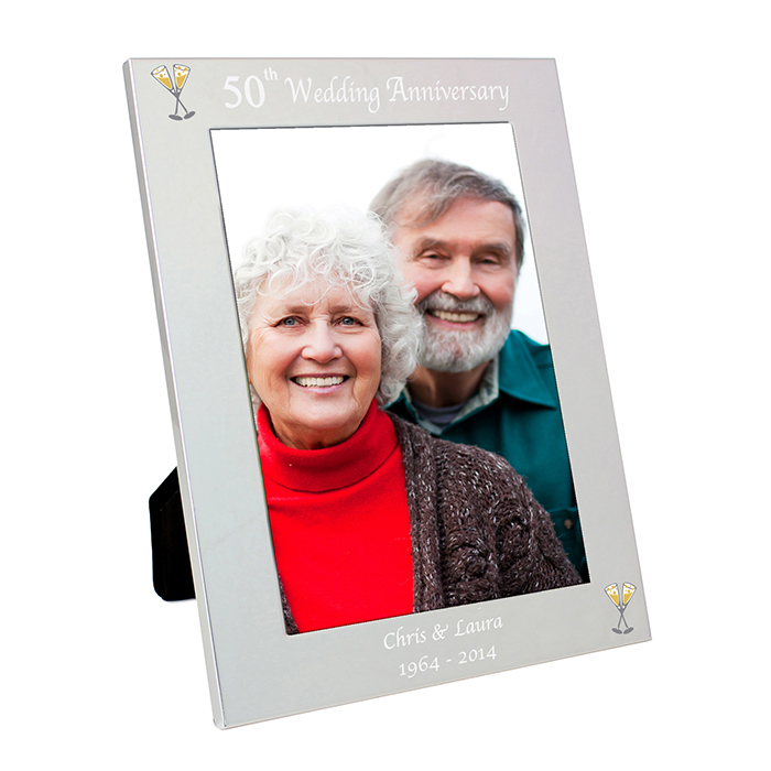 Personalised Silver 7x5 50th Wedding Anniversary Photo Frame - Just The ...