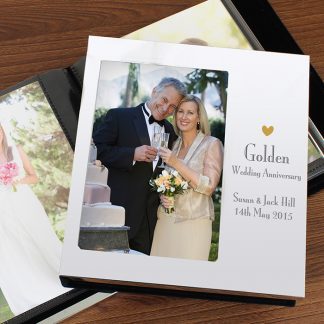 Personalised Decorative Golden Anniversary Photo Frame Album