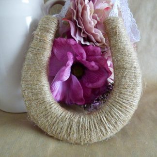 Handmade Rustic Twine and Lace Wedding Horseshoe