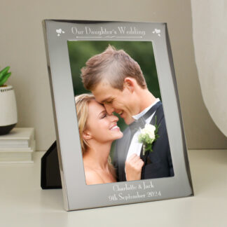 Personalised Silver 7x5 Our Daughter's Wedding Photo Frame