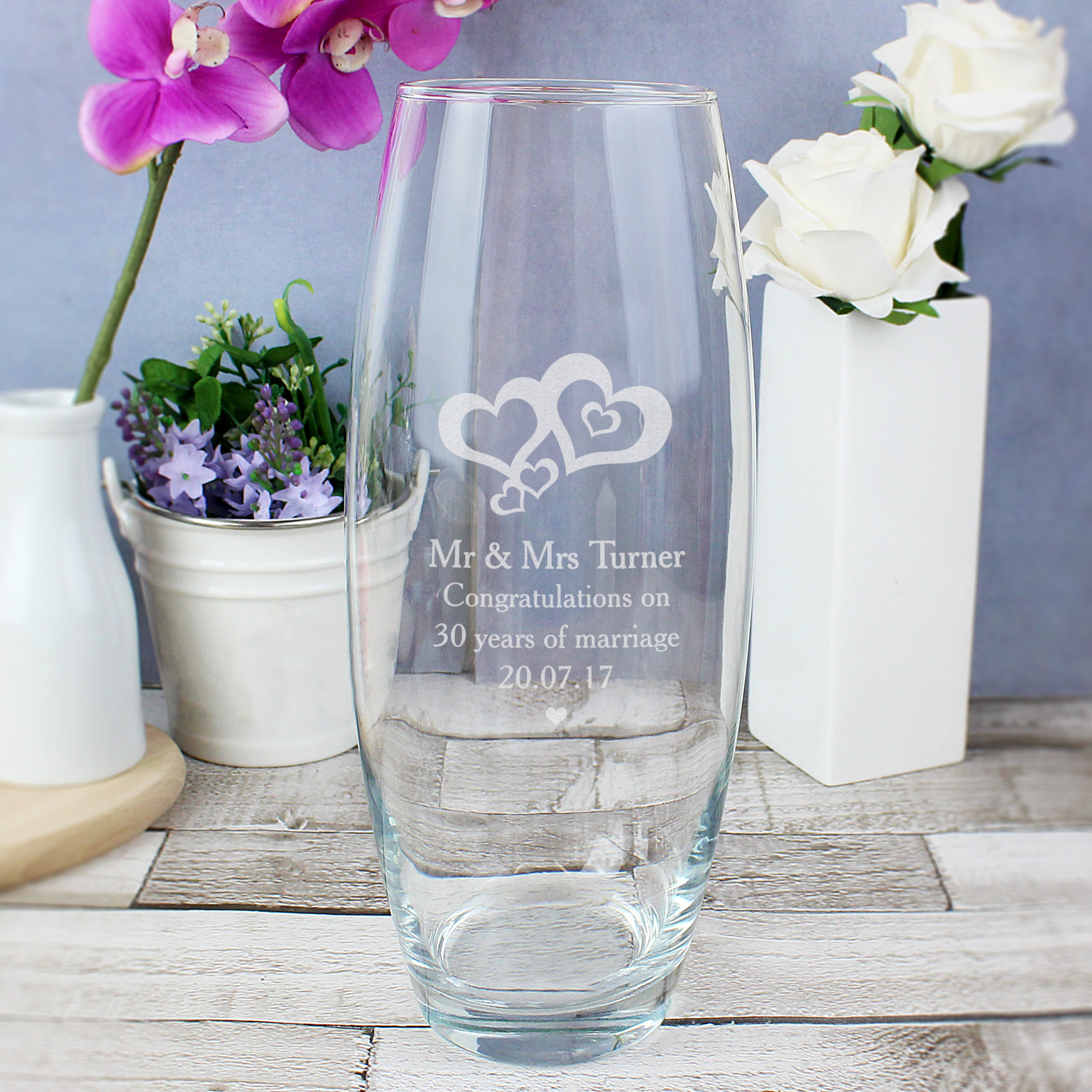Personalised Love Hearts Bullet Vase Just The Right Gift UK