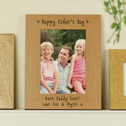 Personalised 7x5 Happy Father's Day Wooden Photo Frame