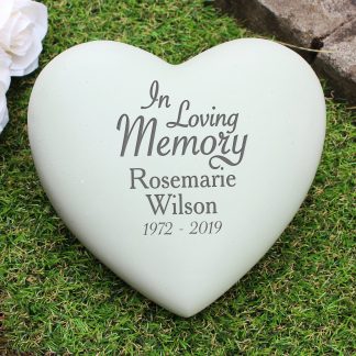 Personalised In Loving Memory Heart Memorial Stone