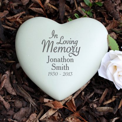 Personalised In Loving Memory Heart Memorial Stone
