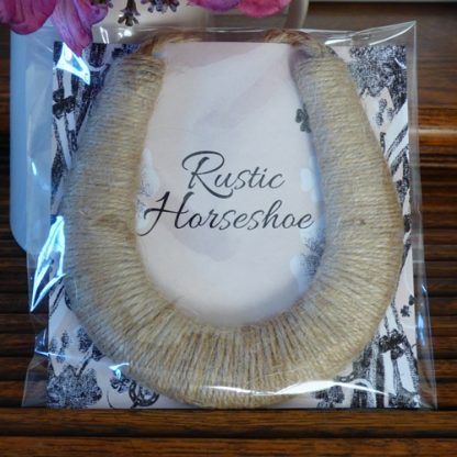 Rustic Twine Wedding Horseshoe with Lace Loop