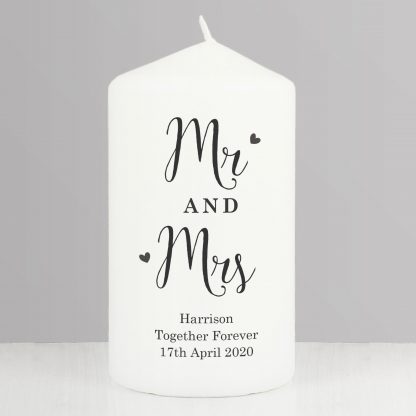 Personalised Married Couple Pillar Candle
