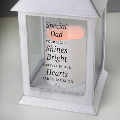 Personalised 'Your Light Shines Bright' White Lantern