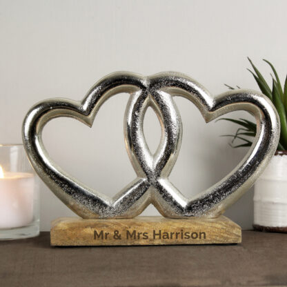Personalised Double Love Heart Ornament