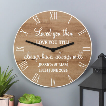 Personalised Free Text Wood Effect Clock